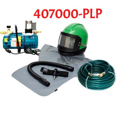 Sandblasting Helmets Nova 2000 with Breathing Pump made by RPB in the USA.