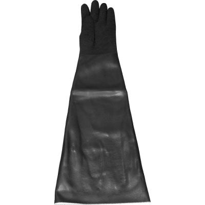 Textured Hand Sandblast Gloves, seamless rubber, cotton lined, black, up to 9" dia. x 32" long