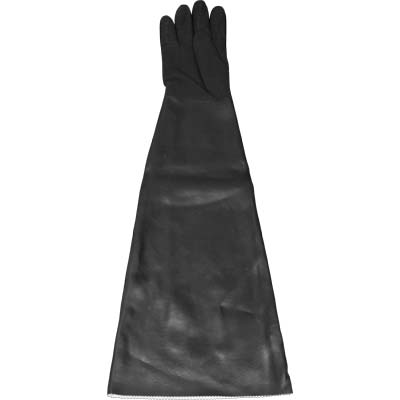 Textured Hand Sandblasting Gloves, seamless rubber, cotton lined, black, up to 9" dia. x 32" long