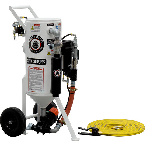 Portable Sandblaster Pressure Hold System 1.5 cu. ft. (150 lbs.) pneumatic operated.  This is a industrial style portable sandblaster.