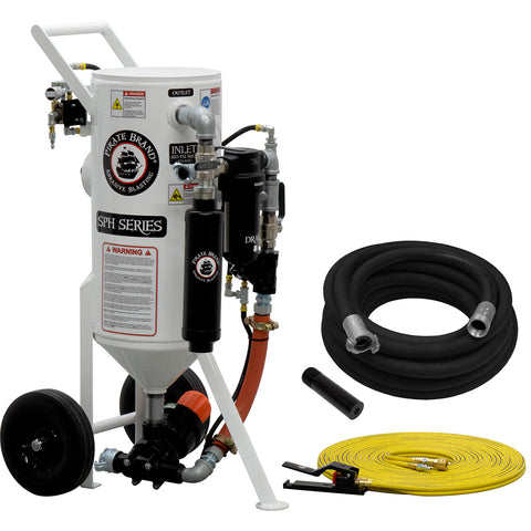 Portable Sandblaster Pressure Hold System 1.5 cu. ft. (150 lbs.) pneumatic operated.  This is a industrial style portable sandblaster.