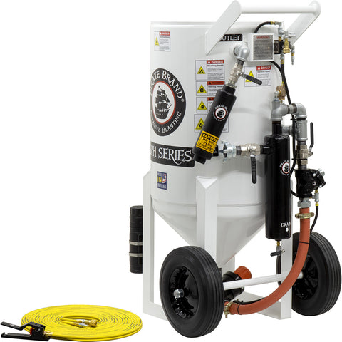 Sand Blasters Pressure Hold Style 6.5 cu. ft., 650 Ibs.  This is a industrial style portable sandblaster.