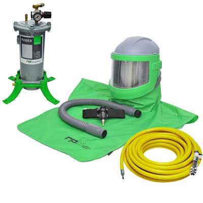 Sandblasting Helmet Nova 3 with Air Flow Control made by RPB in the USA..