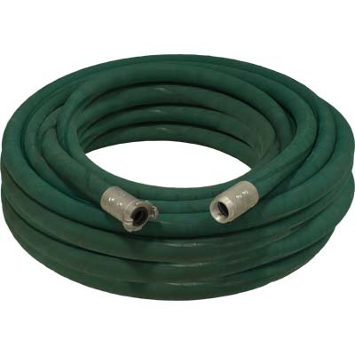 Green Sandblast Hose Assembly with quick coupling and nozzle holder.