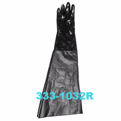 Sandblast Gloves, RIGHT HAND ONLY, neoprene with cotton lined ranchide sleeve.