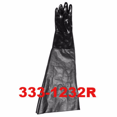 Sandblast Gloves, RIGHT HAND ONLY, neoprene with cotton lined ranchide sleeve.