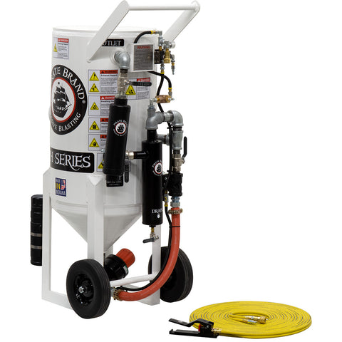 Sandblaster Pressure Hold System, Pneumatic Operated. Portable, 3.5 cu. ft., 150 PSI. (350 pound)  This is a industrial style portable sandblaster.