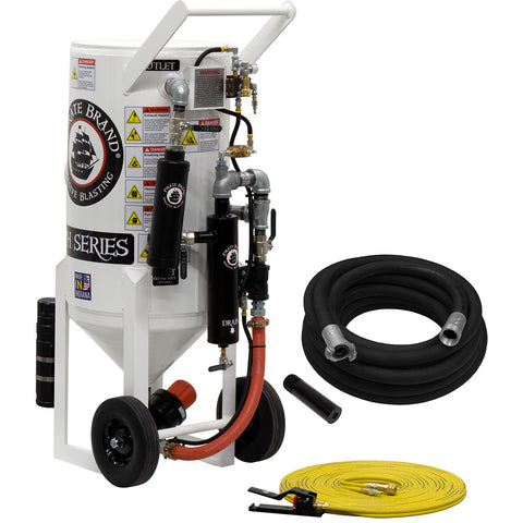 Sandblaster Pressure Hold System, Pneumatic Operated. Portable, 3.5 cu. ft., 150 PSI. (350 pound)  This is a industrial style portable sandblaster.